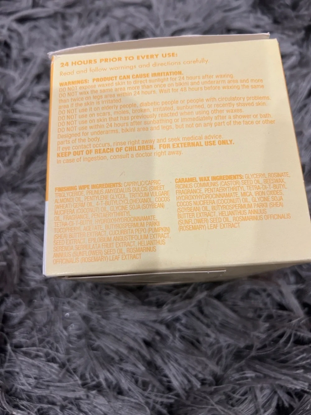 glee Caramel Body Wax - Yellow/Orange Box